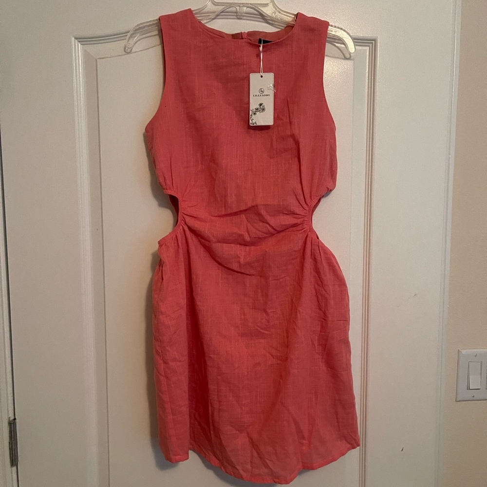Coral mini dress